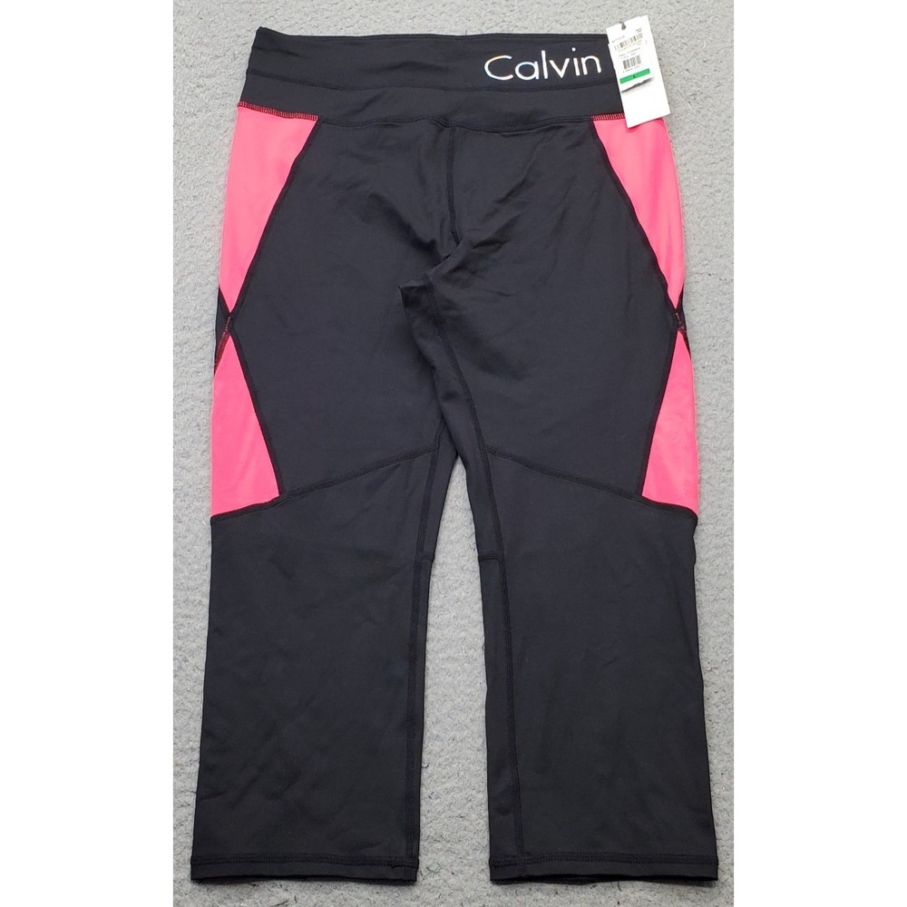 Calvin Klein Performance Capri Leggings Womens L Multi Stretch Quick Dry Pull On